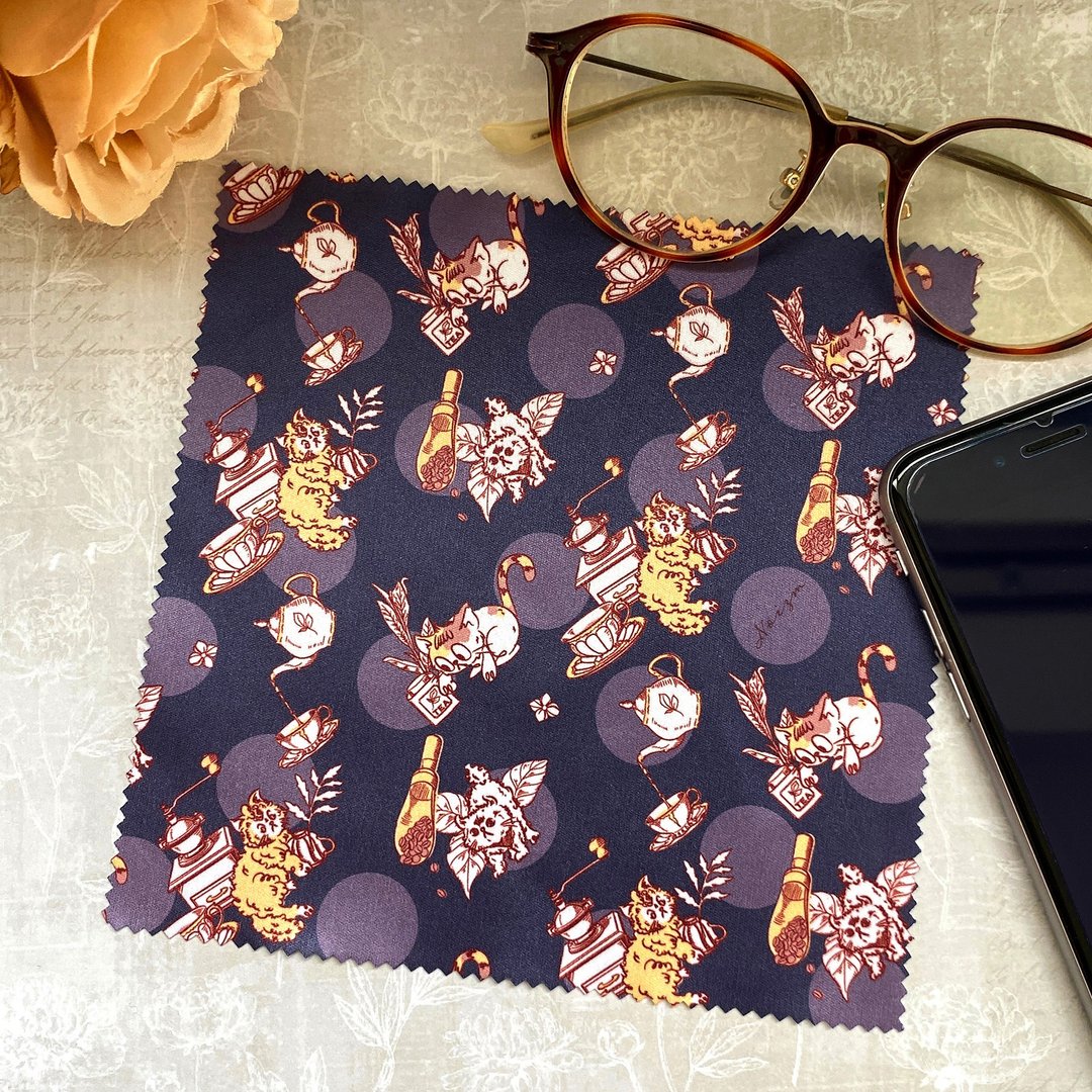cloth_吃茶店风格超细纤维擦拭布_海军蓝圆点 - 其他 - 聚酯纤维 蓝色