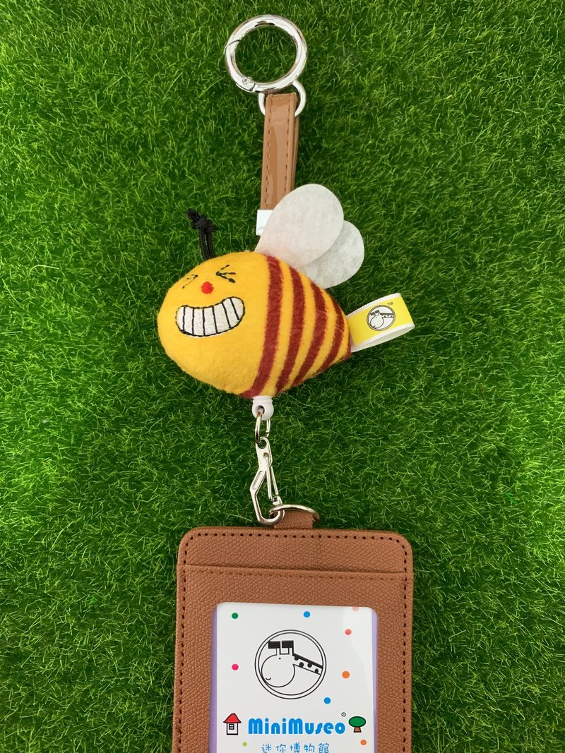 MiniMuseo 迷你博物馆 神奇蜜蜂包包挂式款伸缩证件套组 票卡夹 - 证件套/卡套 - 棉．麻 黄色