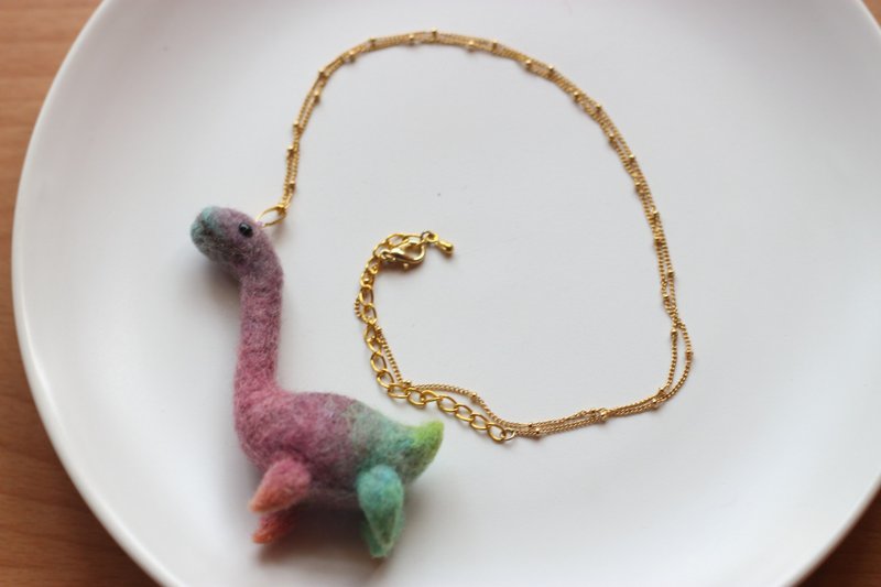 彩虹迷你尼斯湖水怪项链 订制款 - 项链 - 羊毛 紫色