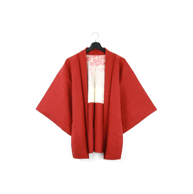Back to Green-日本带回羽织 丹色压纹 /vintage kimono - 女装休闲/机能外套 - 丝．绢 