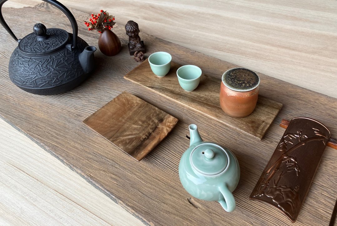 HO MOOD 解构系列—手作 原木茶盘 - 杯垫 - 木头 咖啡色