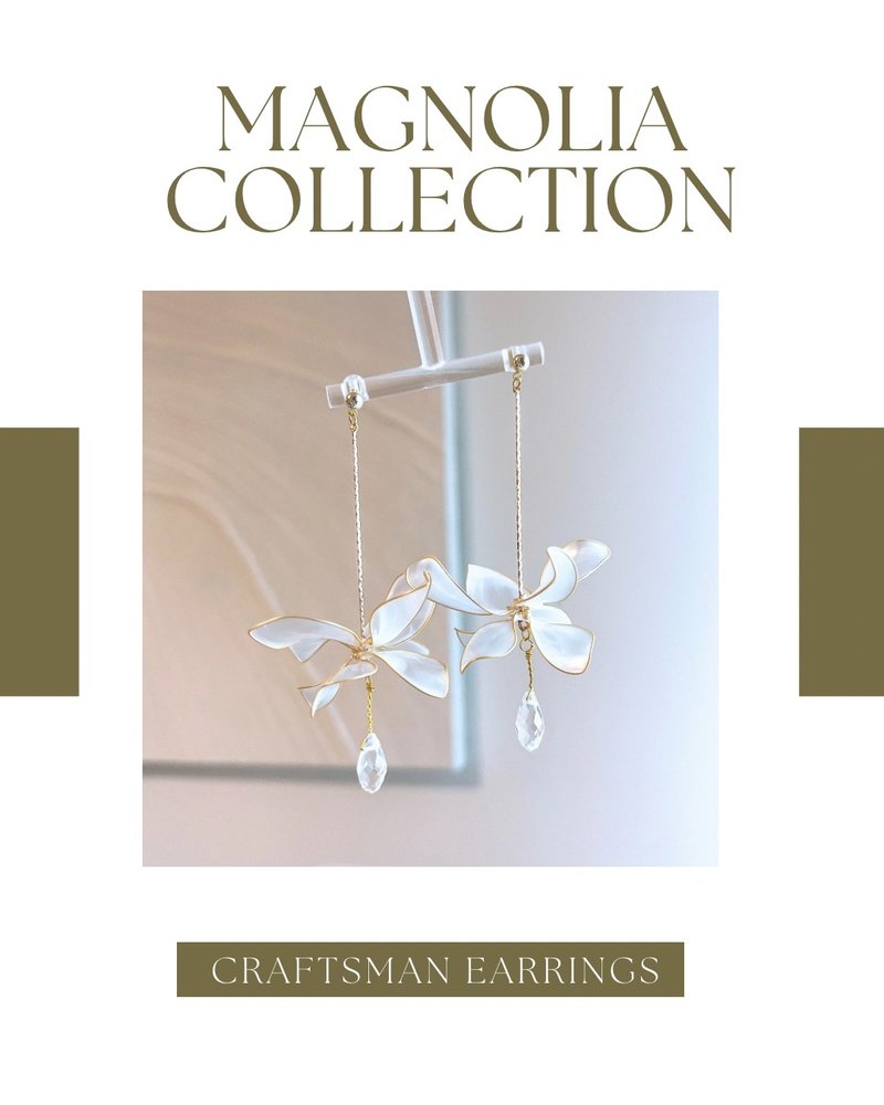 LVJ046 晨露花蝶 Dewkissed Petal Butterfly Earrings 新娘耳环 - 耳环/耳夹 - 其他金属 