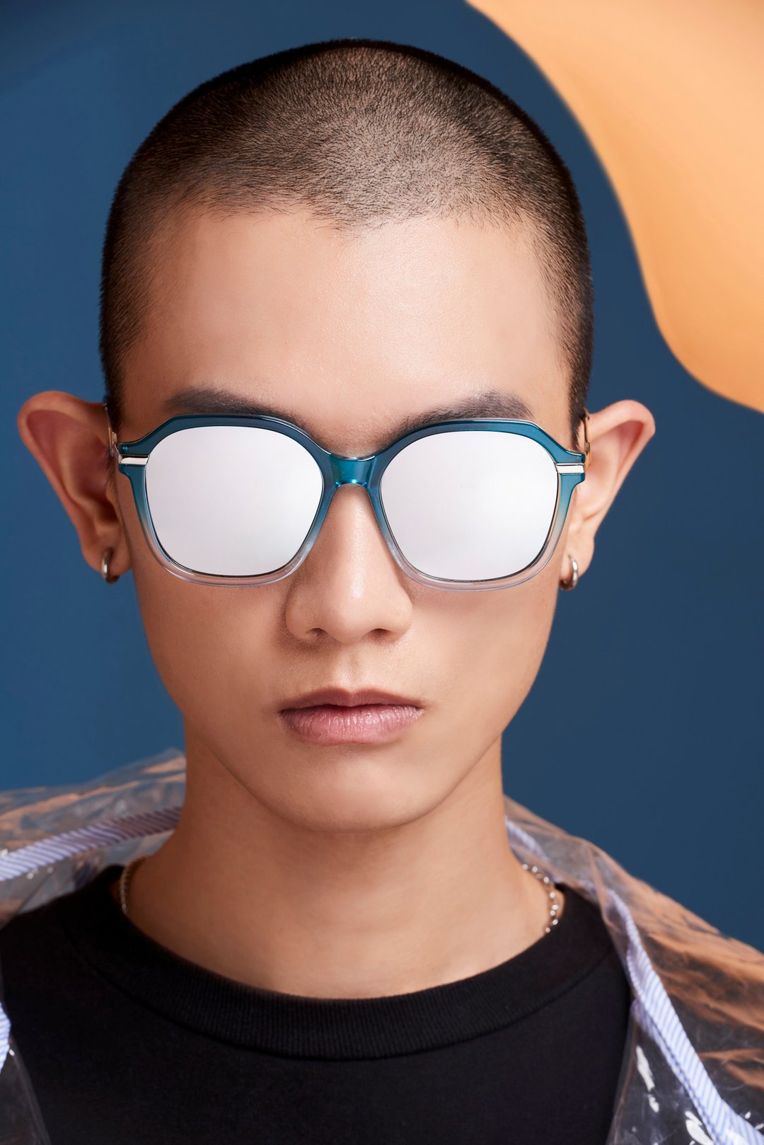 【快速出货】时尚艺术太阳眼镜 / 尼龙片墨镜 | HAZEL渐进蓝 - 墨镜 - 不锈钢 蓝色