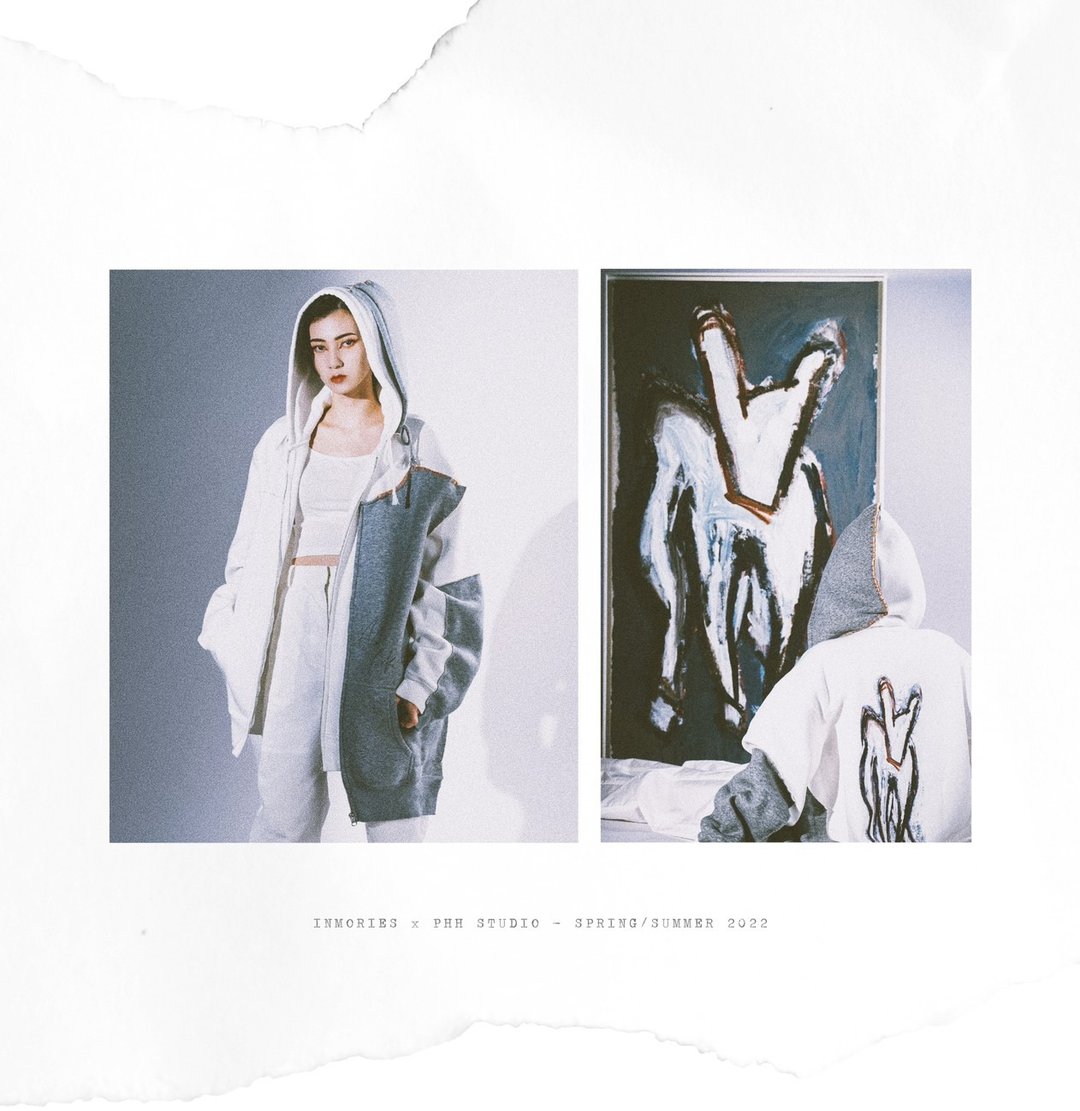 INMORIES x PHH STUTIO 保暖刷毛解构式连帽外套 PANELLED HOODIE - 男装外套 - 棉 白色