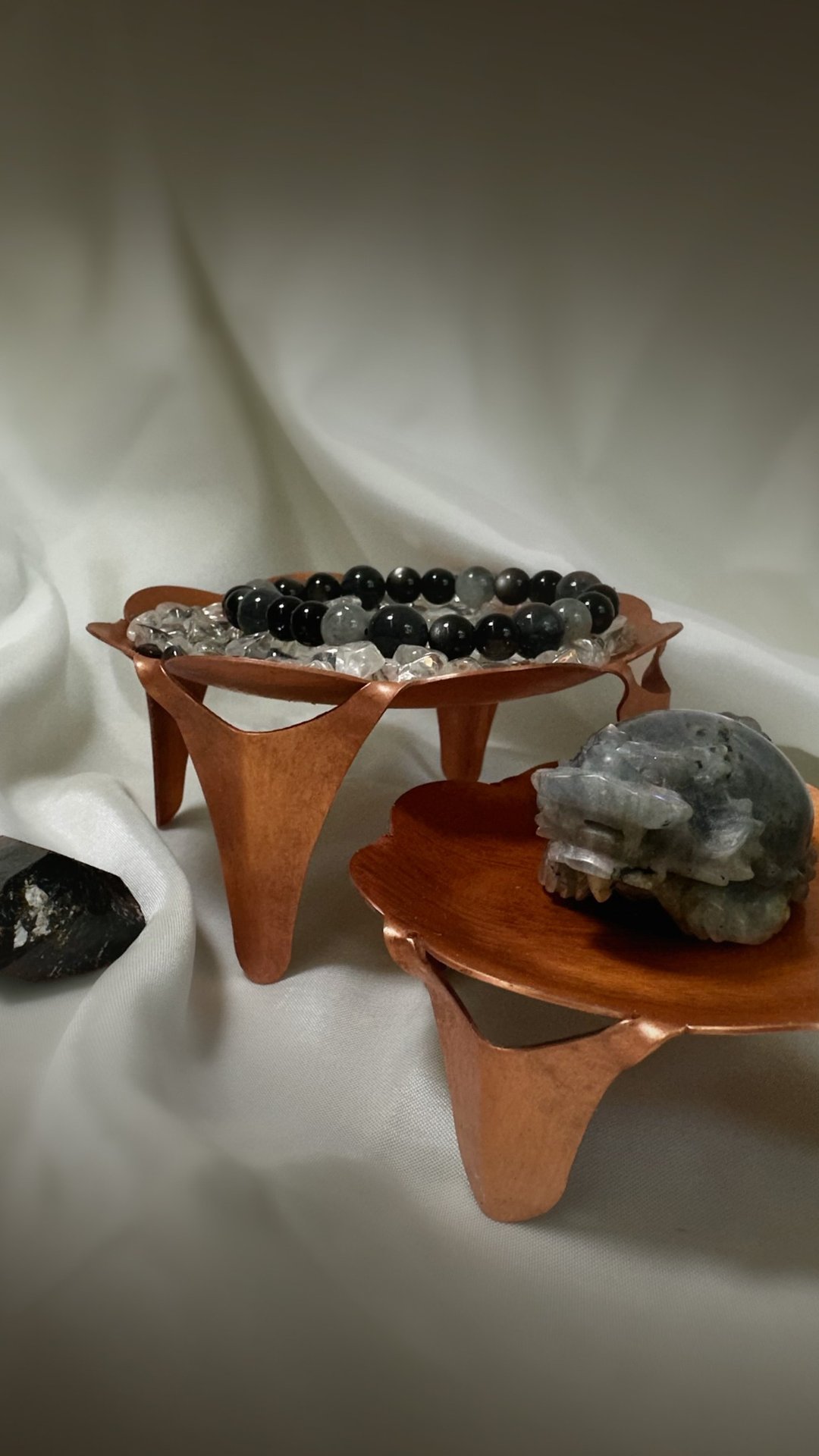 金酉器 哥德高脚盘/烛台/薰香台/圣木盘/红铜器物 - 摆饰 - 铜/黄铜 橘色
