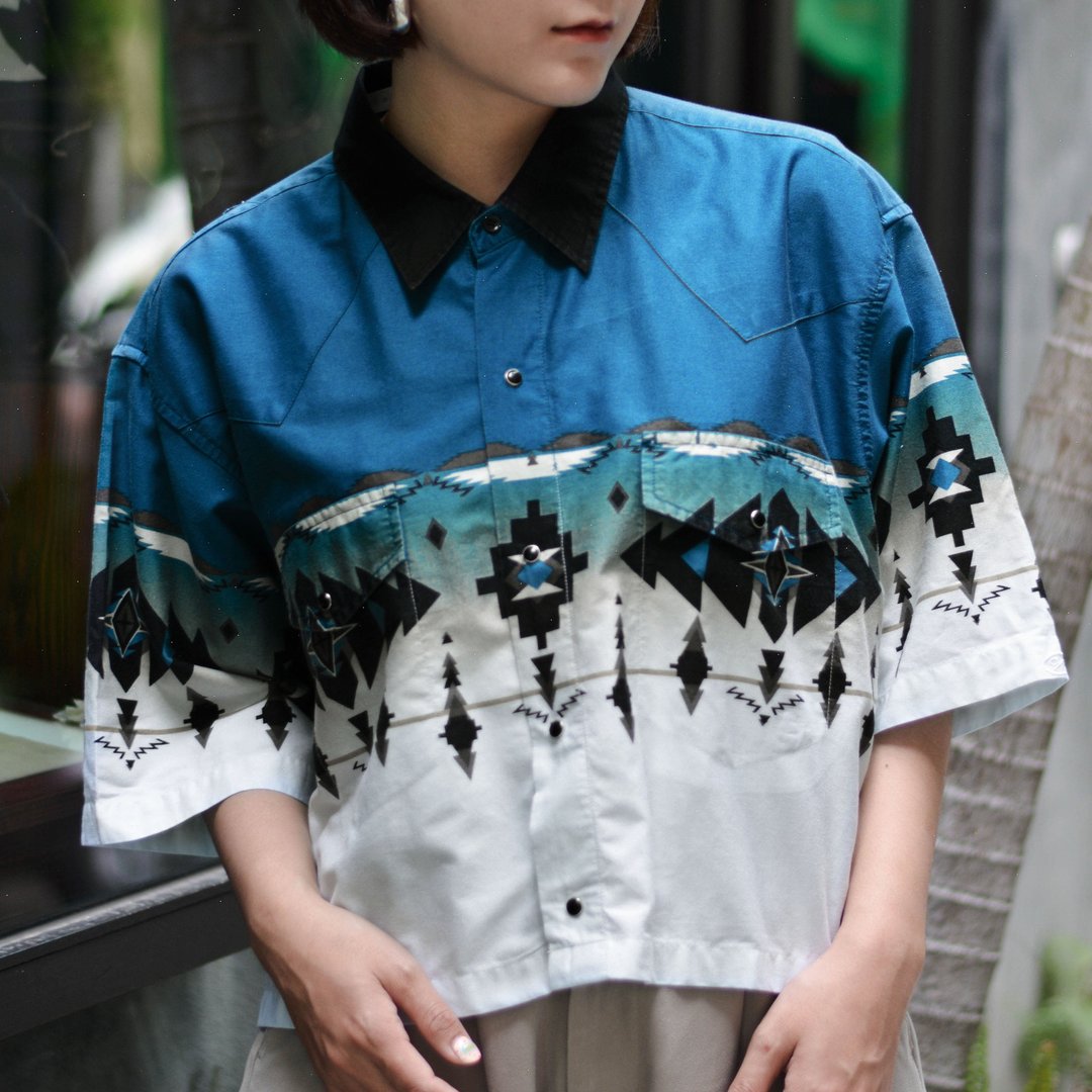 WEST26 |  Remake 短版西部古着衬衫 - 女装上衣 - 其他材质 