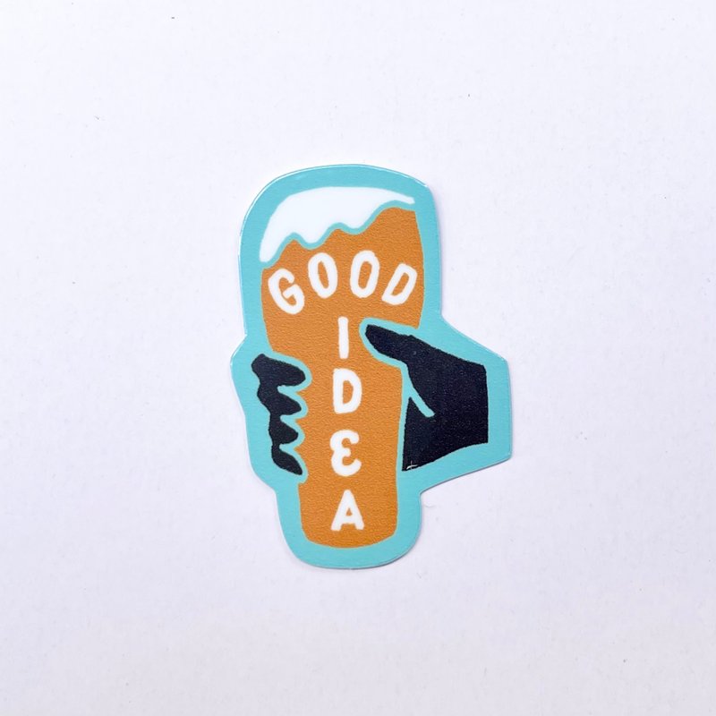 BEER GOOD IDEA Sticker (Blue) - 贴纸 - 纸 蓝色