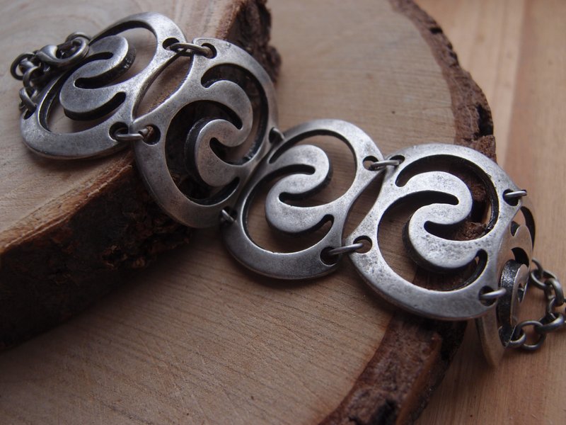 特里波利库库特尼蛇形可调式宽版手链 - 手链/手环 - 银 银色