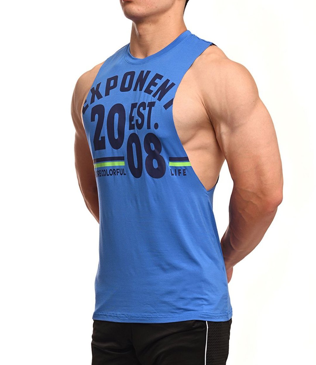 CozyModal 探索生活 极致莫代尔 不收边运动背心 - 蓝 - 男装背心 - 聚酯纤维 蓝色