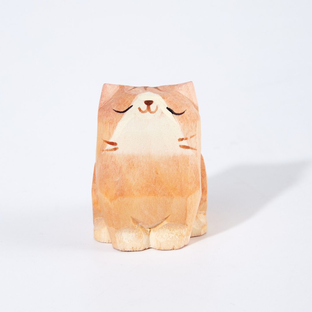 Romi 小猫木雕 - 摆饰 - 木头 咖啡色