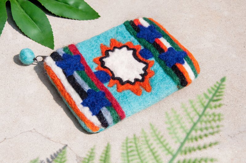 羊毛毡收纳包 民族风包 悠游卡套 手机包 零钱包 耳机袋-墨西哥风 - 零钱包 - 羊毛 多色