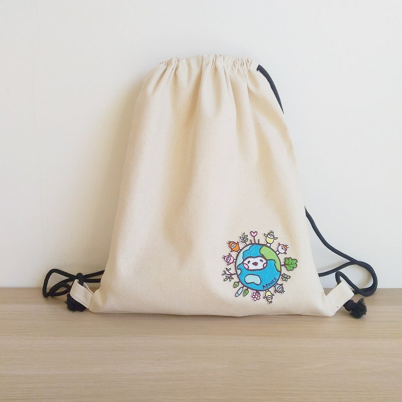 地球籽 帆布 后背包 - 后背包/双肩包 - 棉．麻 白色