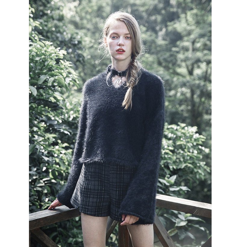 萨满牛皮项圈桃心毛衣 - 多色 - 女装针织衫/毛衣 - 其他材质 黑色