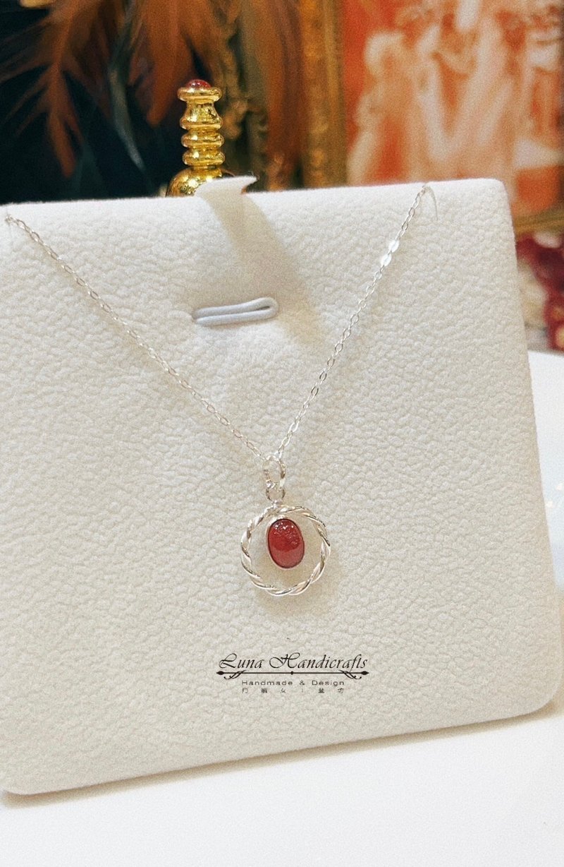 天然红宝石坠饰 - 项链 - 宝石 