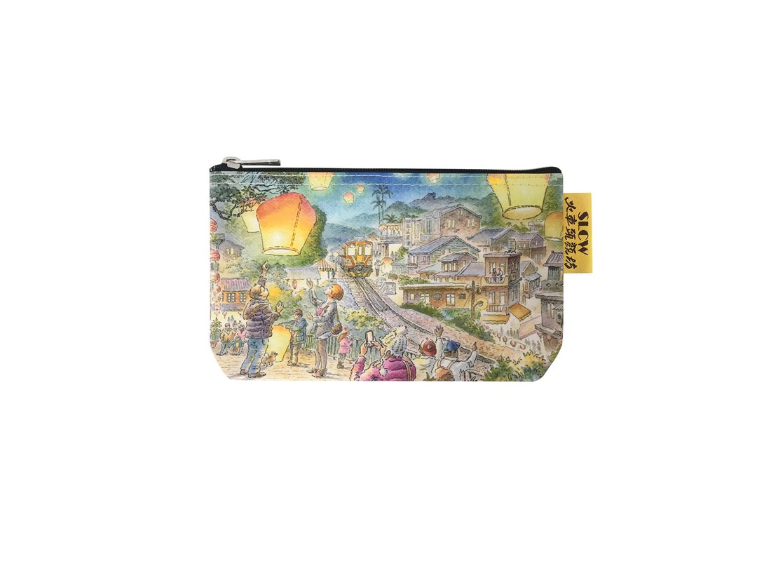 Sunny Bag -火车头颜坊-多功能棉布文具袋/化妆包-平溪老街放天灯 - 化妆包/杂物包 - 其他材质 
