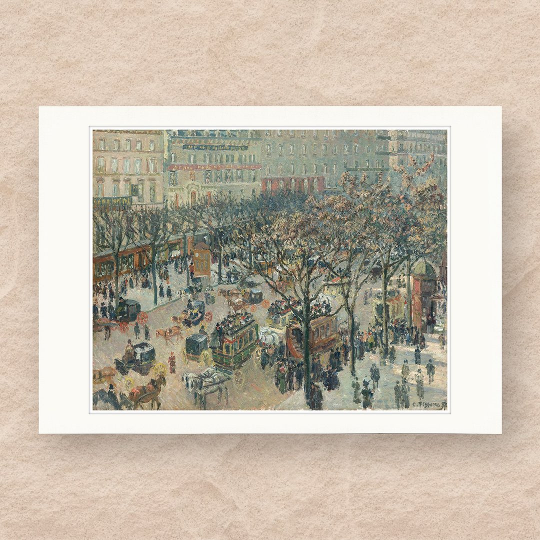 【B4 艺术画卡・B4 Poster】毕沙罗・早晨日光下的意大利大道 - 海报/装饰画/版画 - 纸 多色