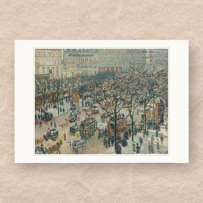 【 艺术画卡 】毕沙罗・早晨日光下的意大利大道 | B4画卡 - 海报/装饰画/版画 - 纸 多色