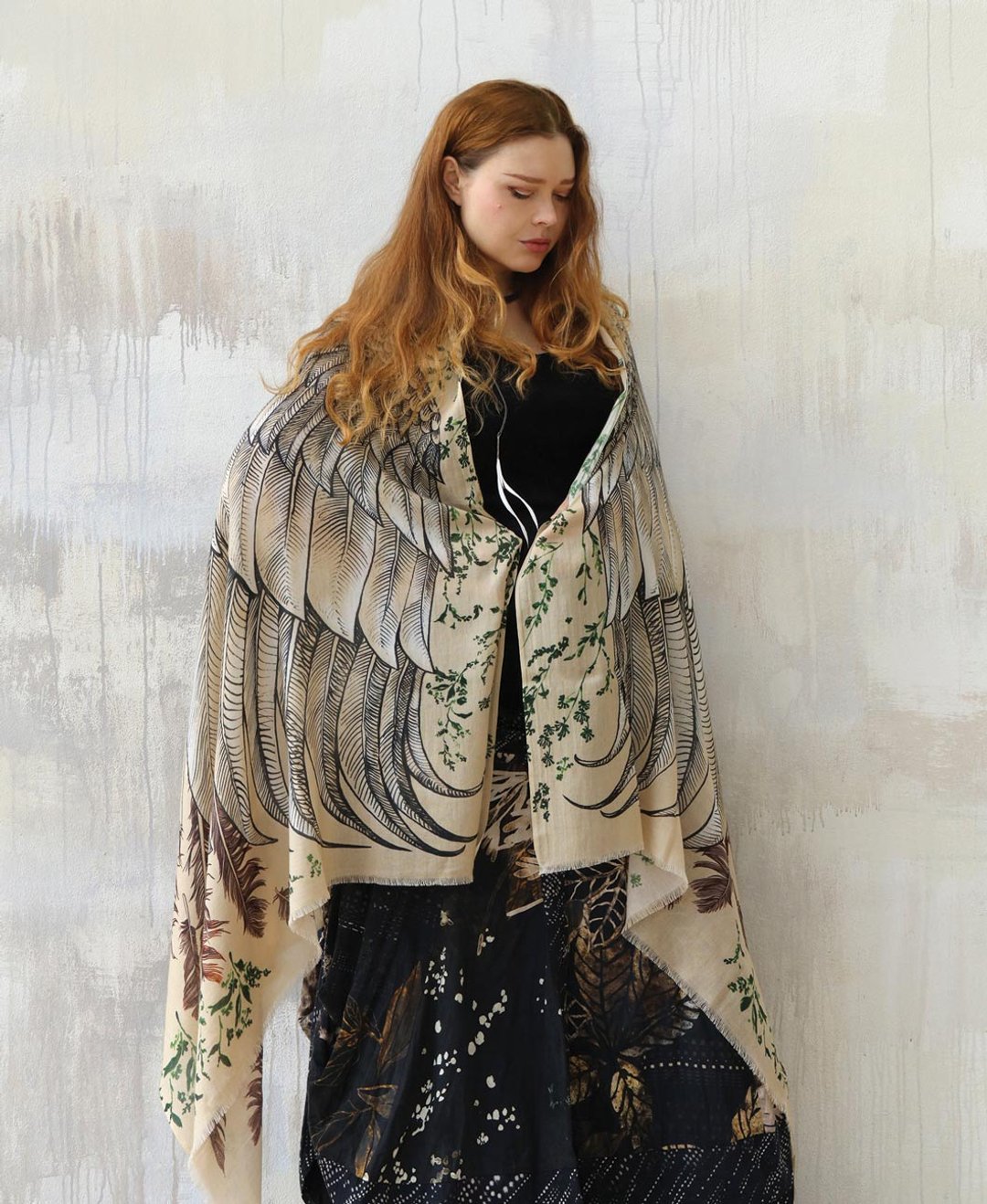 Earthy Shawl - 丝巾 - 棉 
