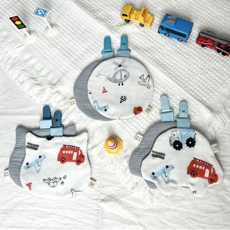 Toy mama文创 现货日韩双面100%棉幼稚园防掉手帕 8层纱布口水巾 - 围嘴/口水巾 - 其他材质 多色