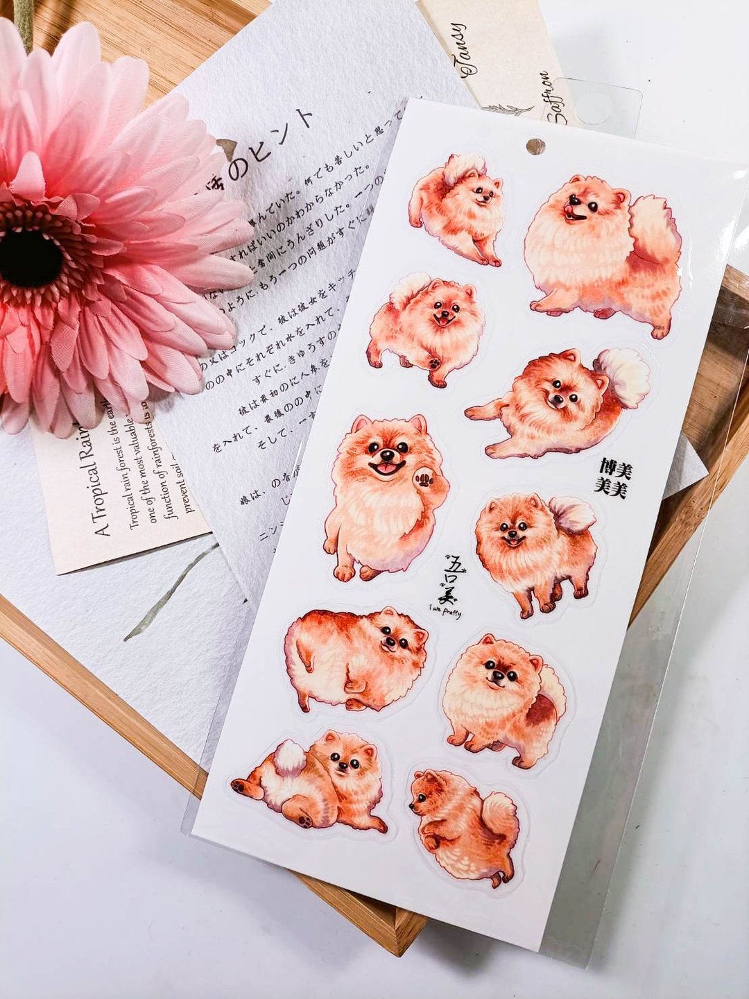5K051_五口美 _博美美美_ Canis lupus familiaris A /轉印貼紙 - 贴纸 - 其他材质 多色