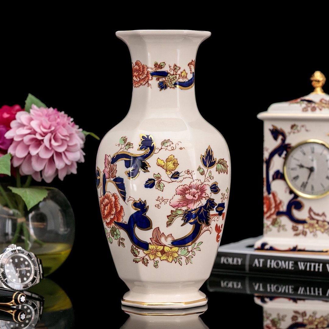 英国制麦森Masons繁花似锦曼德勒手绘金陶瓷花瓶插花器25厘米 - 花瓶/陶器 - 瓷 