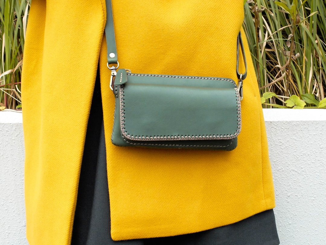 BAGUETTE BAG-EMERALD - 侧背包/斜挎包 - 真皮 绿色