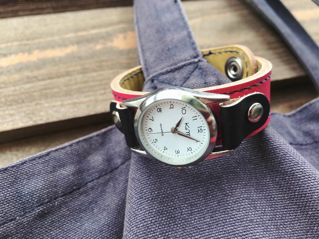 STITCH A watch that you want to wear every day Stitch Run Watch Unisex OK SRW-ROK-NN - 女表 - 真皮 红色