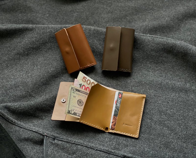 新年福袋 zemoneni 之 easy wallet 轻便钱包 咖啡 奶茶 热朱古力 - 皮夹/钱包 - 真皮 咖啡色