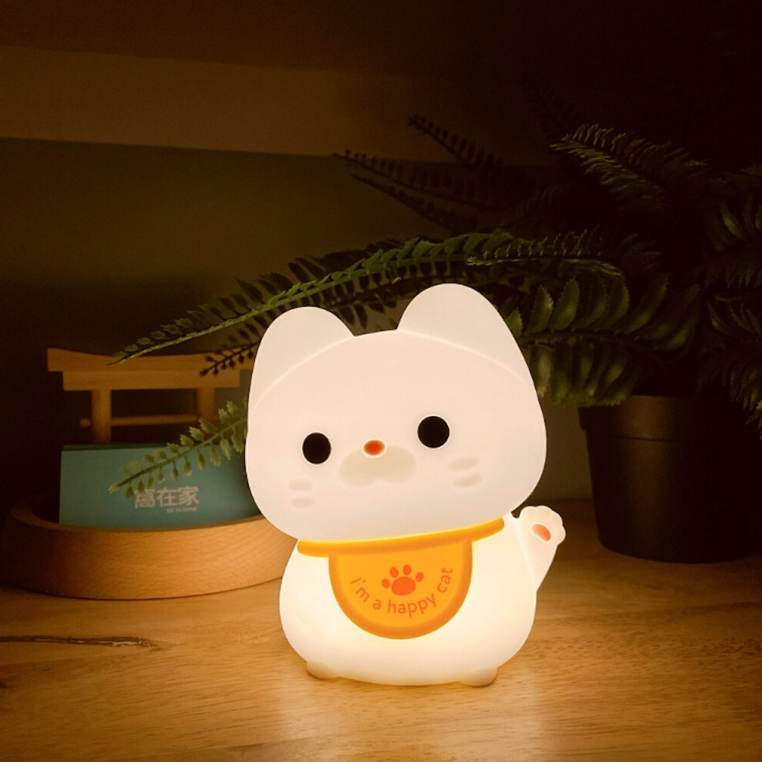 【现货】日系可爱招财猫小夜灯-圣诞交换礼物 - 灯具/灯饰 - 聚酯纤维 白色