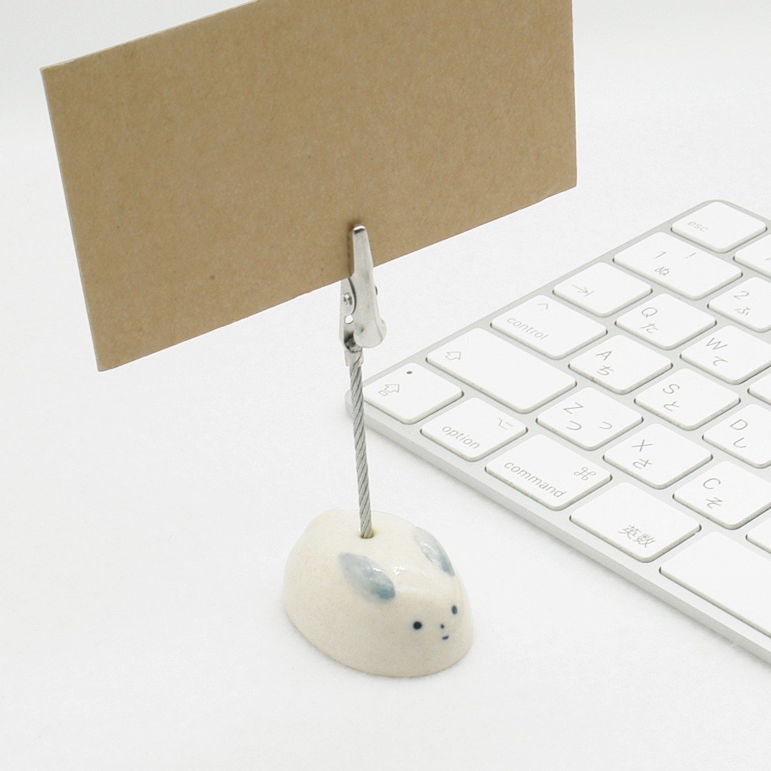rabbit card stand - 摆饰 - 瓷 白色