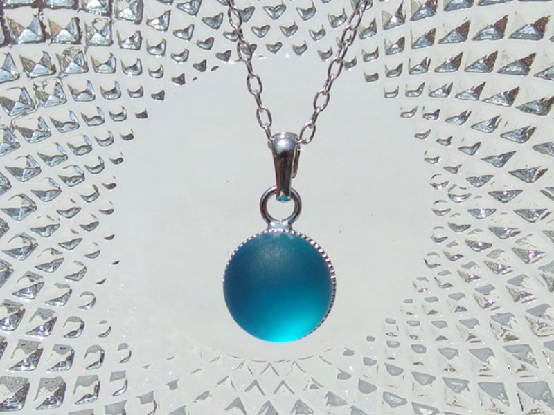 Fluffy glass (fluffy [sea]) chain necklace [size can be selected] [cotton string, Silver 925 can be selected] [made-to-order] - 项链 - 玻璃 蓝色