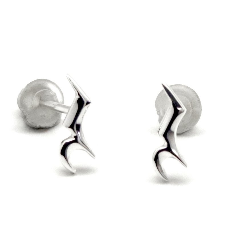 Quarter rest earrings - 耳环/耳夹 - 纯银 