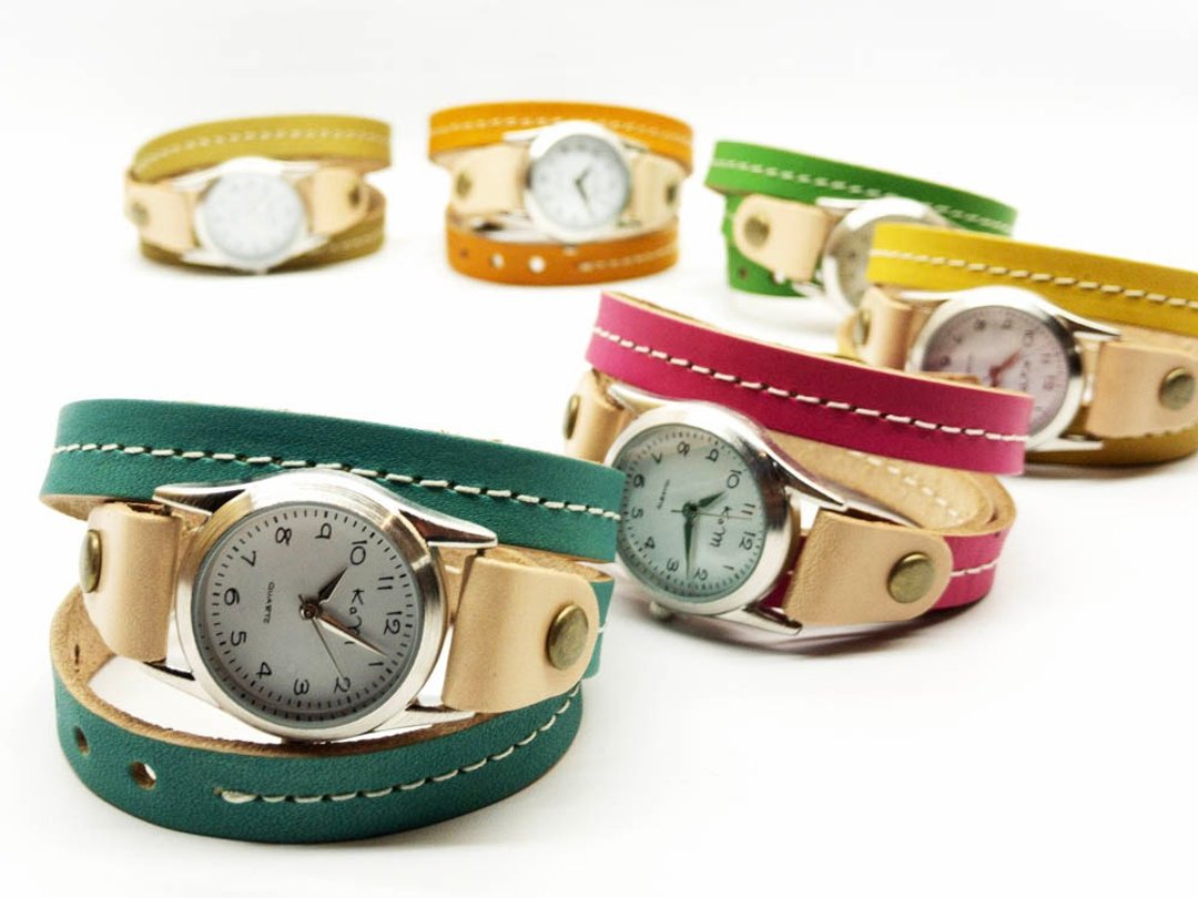 ROLL crackling stimulating candy pop roll-up watch round and round, Makiki RUW-ALL2 - 女表 - 真皮 多色