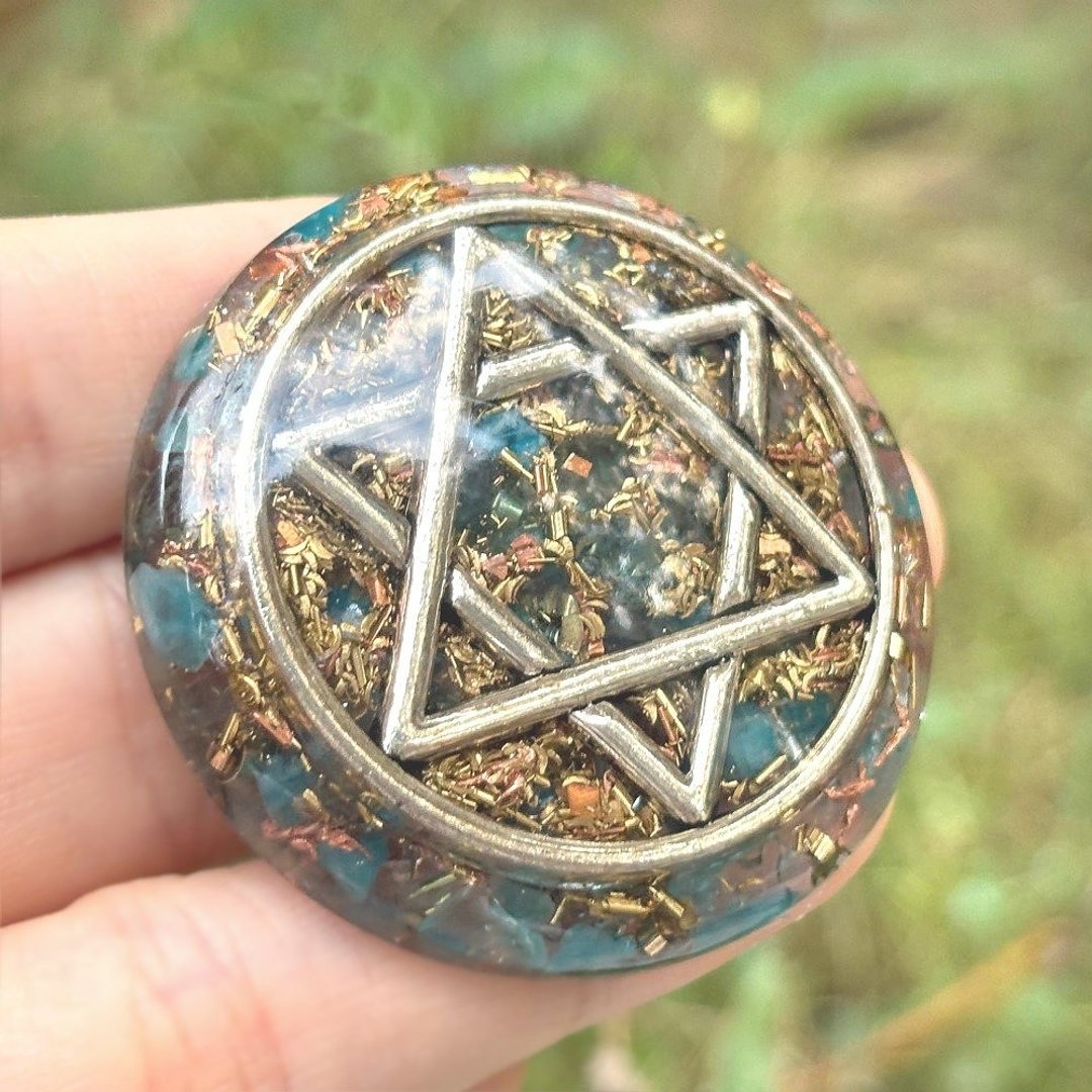 大卫之星半球体奥刚随身盘 | 蓝磷灰 | 附绒袋 - 其他 - 水晶 蓝色
