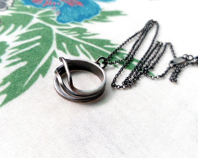 迷你浪花 925银 锁骨项链  /Ag No. 042 - 项链 - 其他金属 灰色