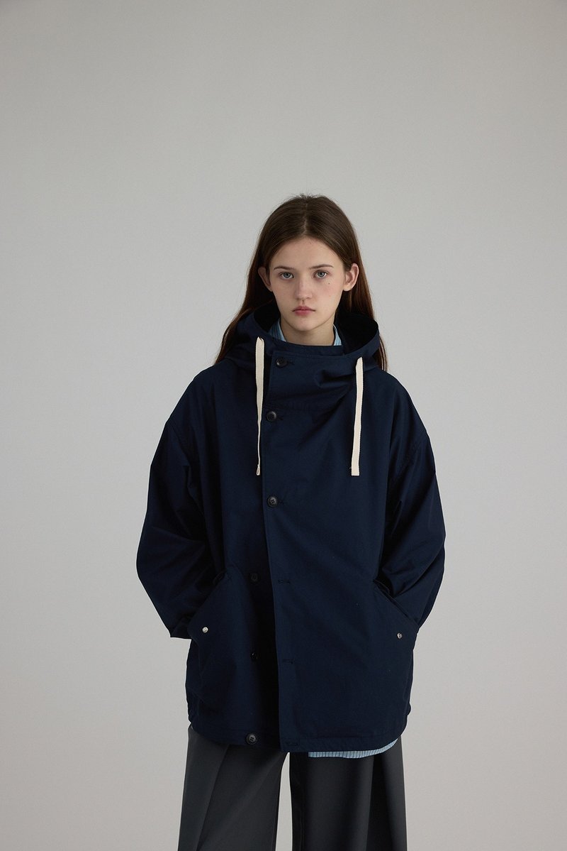 北欧极简 轻户外透气短风衣外套 - 女装休闲/机能外套 - 其他材质 蓝色