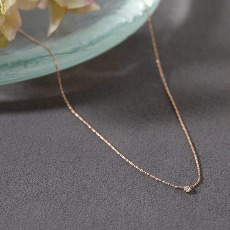 petit zirconia necklace PG 无镍项链 顶级锆石 粉色 gold - 锁骨链 - 其他金属 粉红色