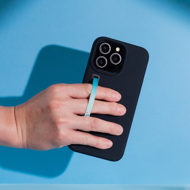 SleekGrip握带手机支架/指环(超轻量/可换弹带)梦海x黑框 - 手机配件 - 塑料 蓝色