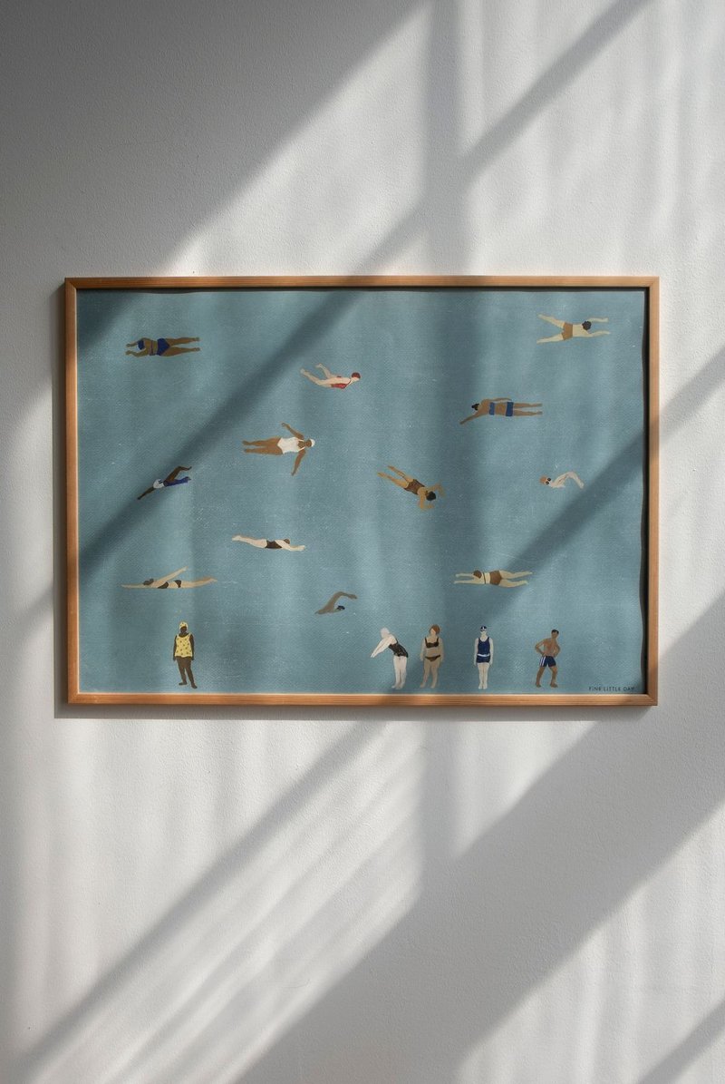 Elisabeth Dunker - 瑞典艺术家设计海报 SWIMMER POSTER, BLUE - 海报/装饰画/版画 - 纸 蓝色