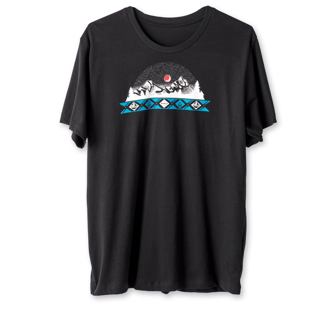 KAVU MTN Banner 棉质 T-Shirt 黑色 #8041 - 男装上衣/T 恤 - 棉 