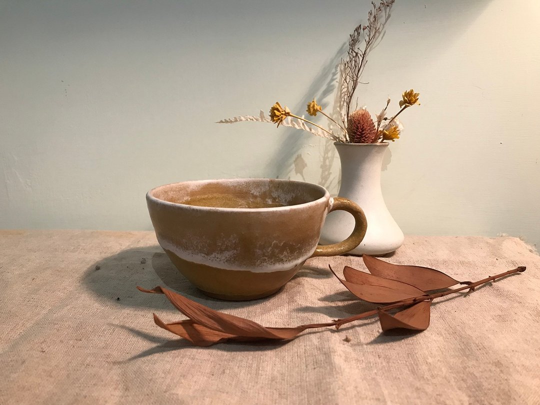 融雪黄濑户咖啡杯 - 咖啡杯/马克杯 - 陶 黄色