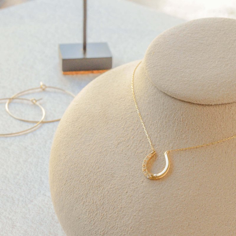 18K黄金 天然真钻 钻石项链 0.10carat 日本制造 日本直送 - 项链 - 钻石 