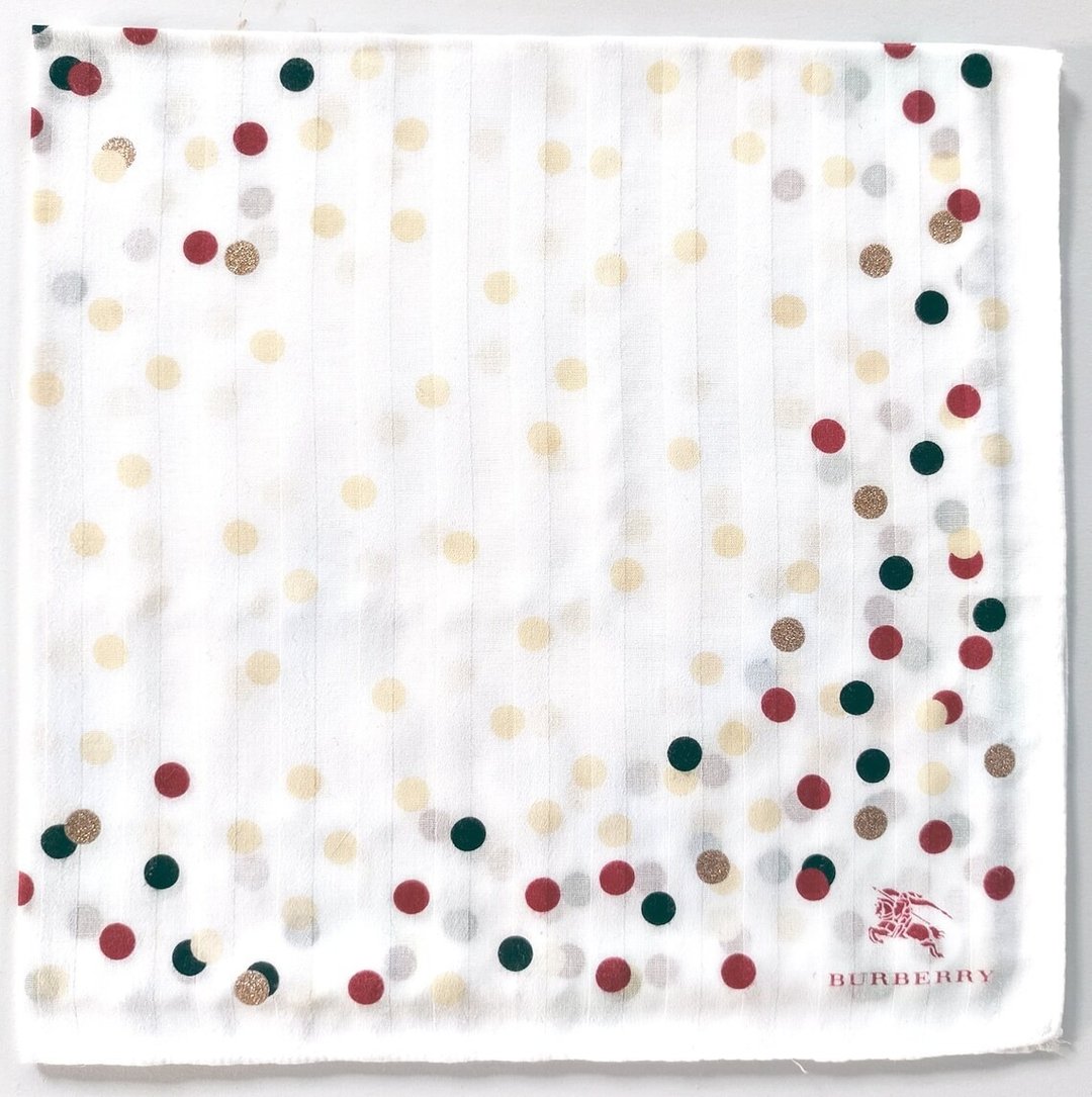 Burberry 古董手帕 圆点 20 x 19.5 英寸 - 手帕/方巾 - 棉 白色