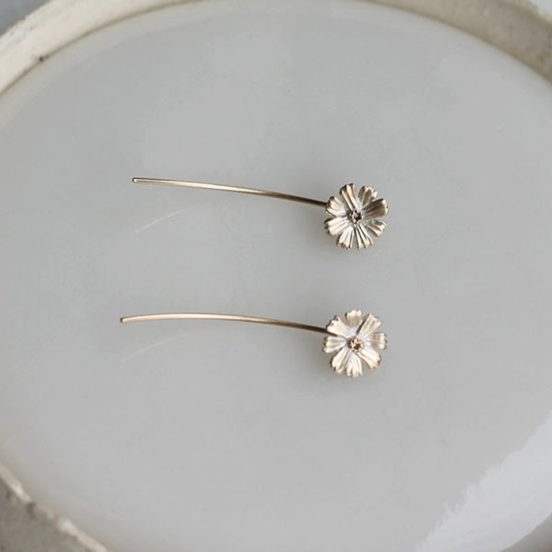 K10 cosmos earrings - 耳环/耳夹 - 贵金属 金色