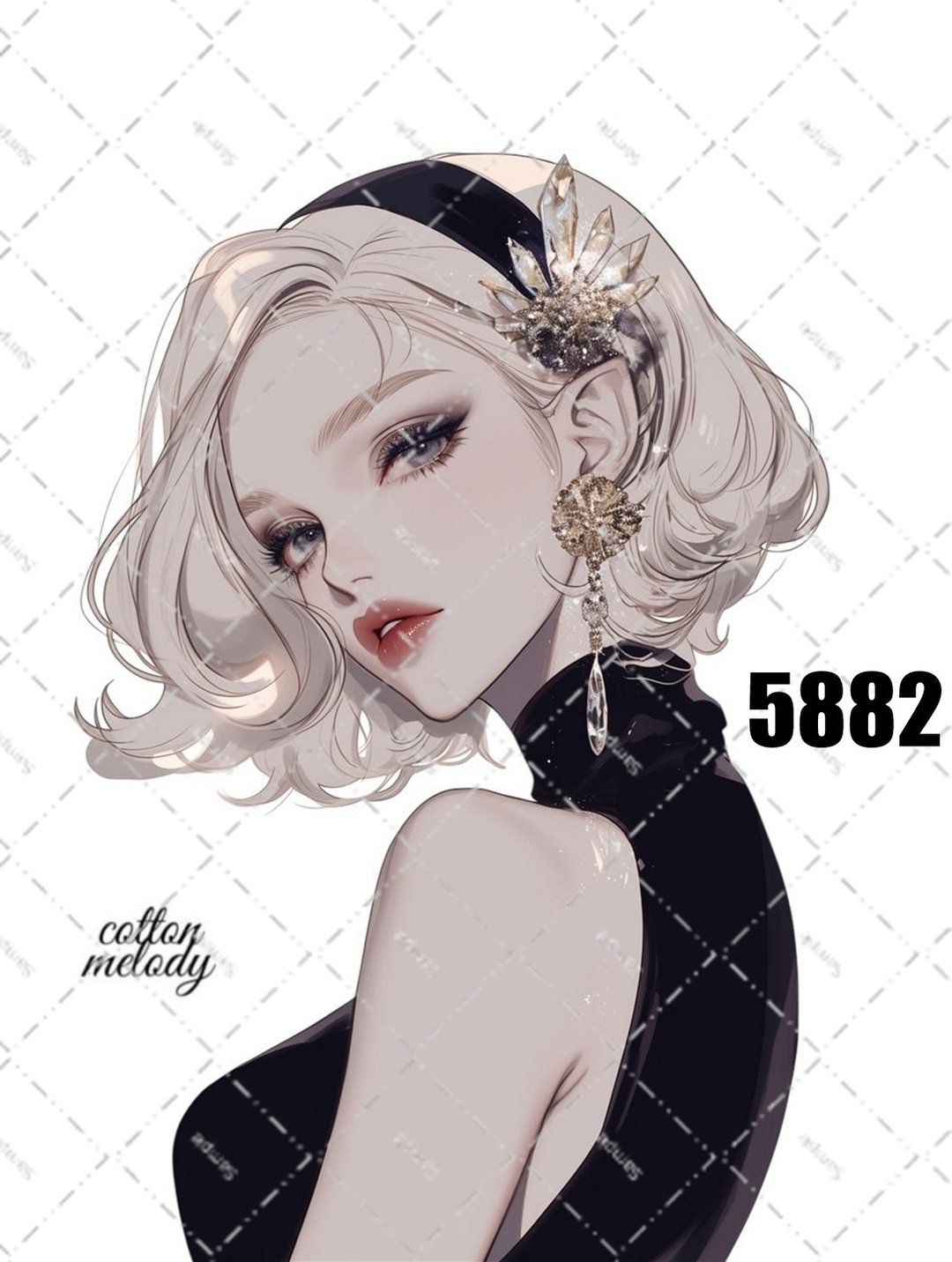 original sticker no.5882 人物贴纸 原创贴纸 人物贴纸 女孩贴纸 原创人物贴纸 - 贴纸 - 纸 