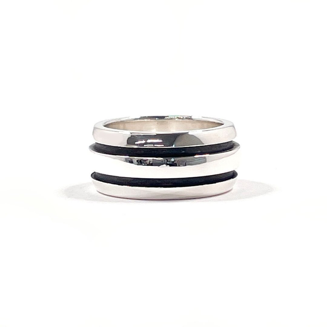 【日本直送 二手美品】11号 蒂芙尼 TIFFANY&Co. 双线凹槽戒指 纯银925 古董 - 戒指 - 纯银 银色