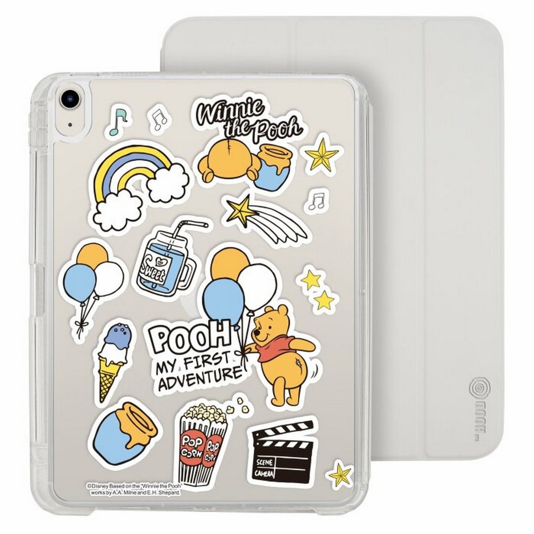 迪士尼小熊维尼 iPad air/pro 2024mini7可拆式防摔透明 实色折套 - 平板/电脑保护壳 - 塑料 多色