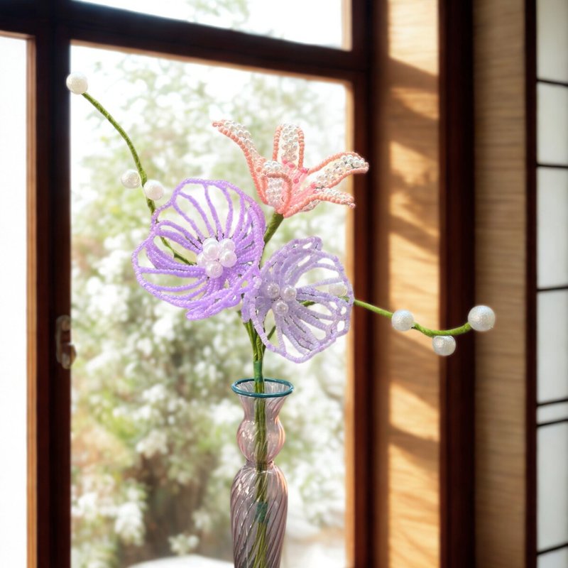 手作串珠花束—雾华 - 摆饰 - 塑料 紫色