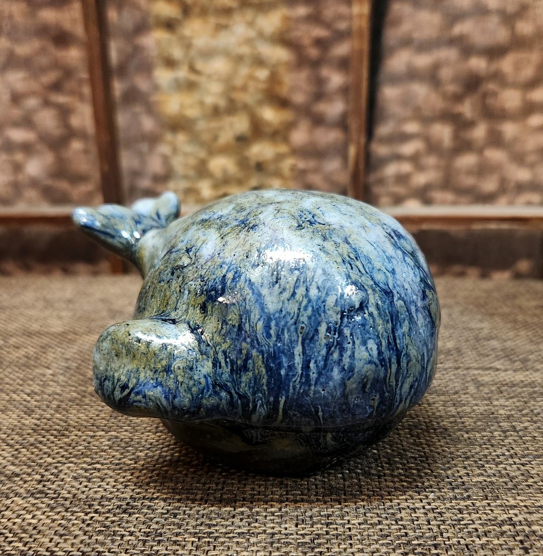 鲸鱼、蓝鲸 / 陶偶公仔 / 居家摆件 - 玩偶/公仔 - 陶 金色