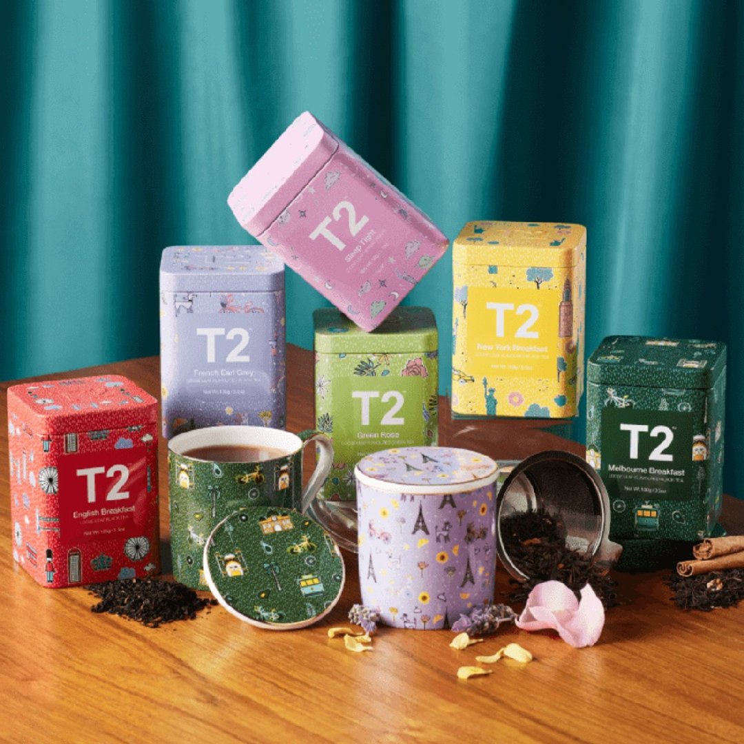 【T2 Tea】T2骨瓷马克杯含钢滤茶器 / 买就送T2茶包体验组 - 咖啡杯/马克杯 - 瓷 